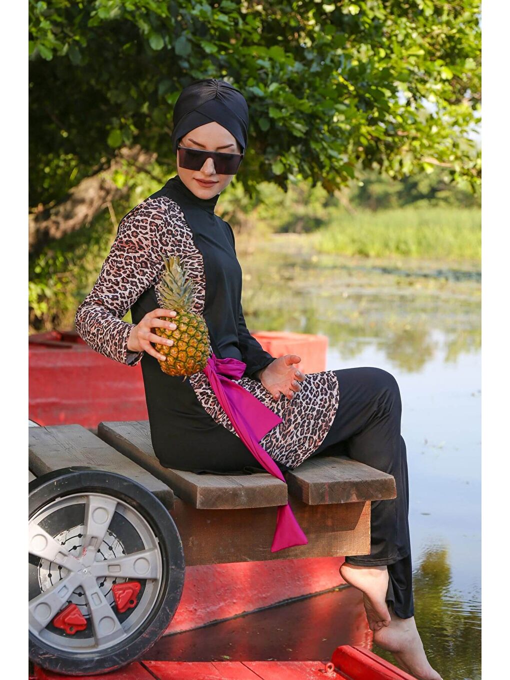 Tam Kapalı Tesettür Mayo Siyah M2104-2