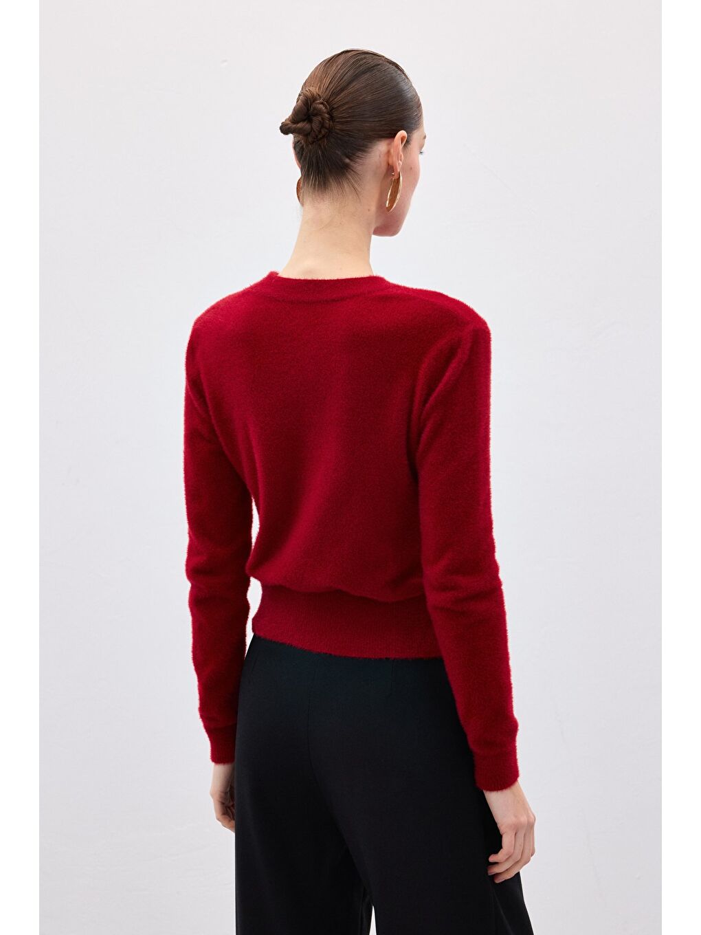 Sakallı Triko - Bordo-5