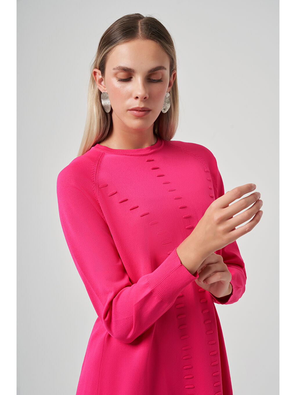 Basic Triko Tunik 907 Fuşya-1