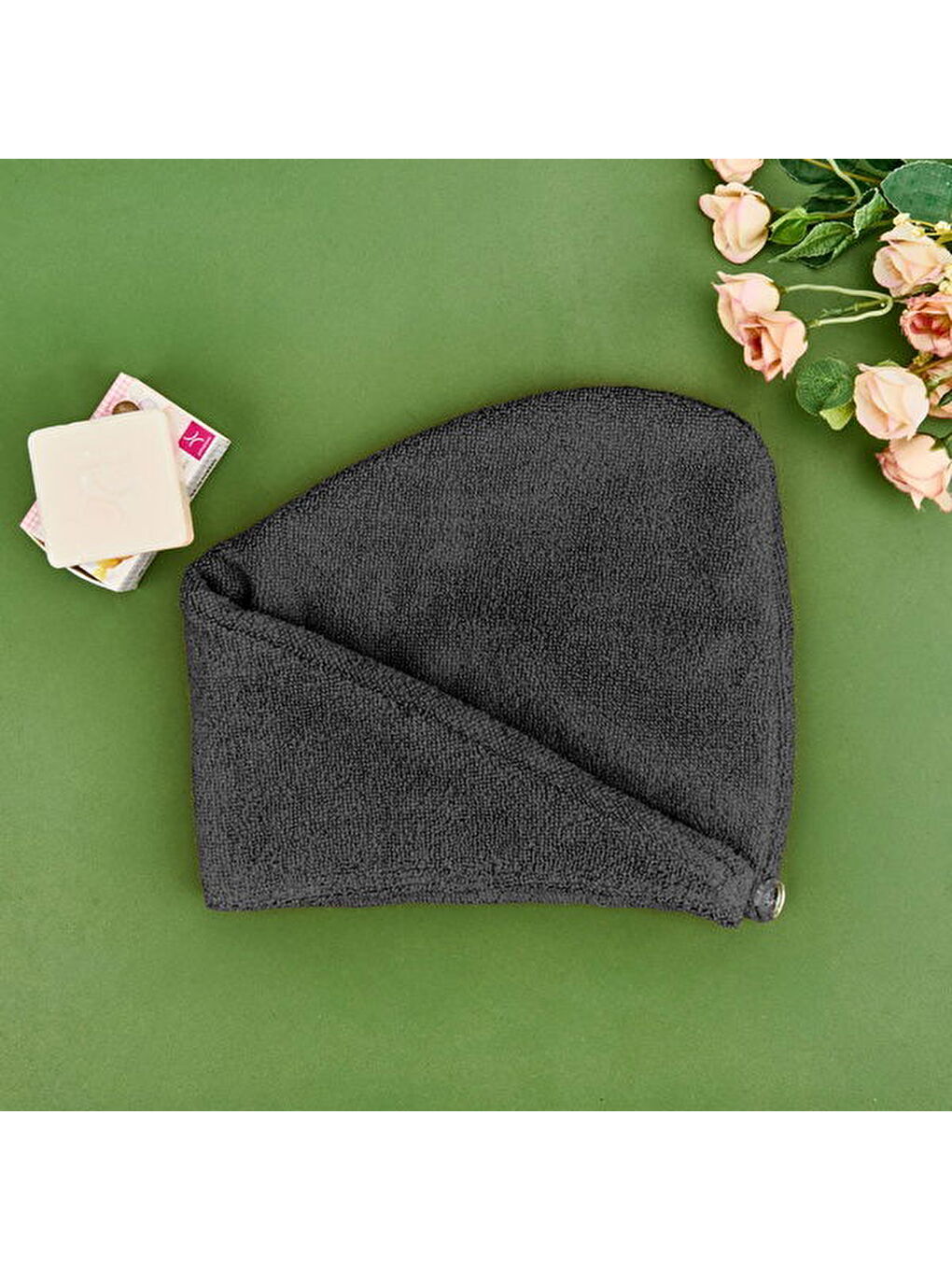 Mikrofiber Saç Havlusu - Antrasit - 57x27 cm