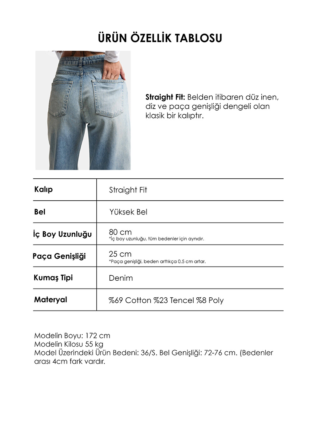 Mavi Kadın Jean Renk 4s6-32 Straight Fit Yüksek Bel Denim Jean-5