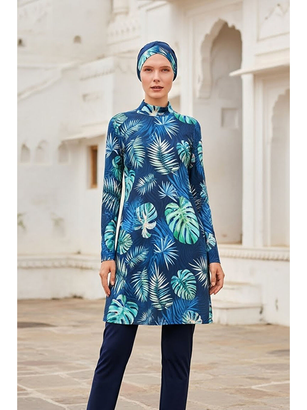 Tam Kapalı Tesettür Mayo Lacivert M2112-1