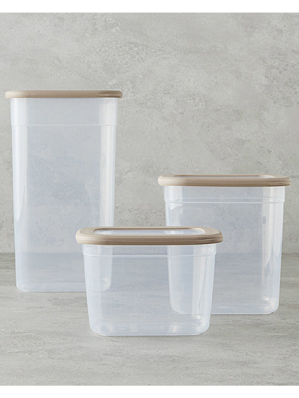 Safe Food 3'lü Erzak Kabı Bej