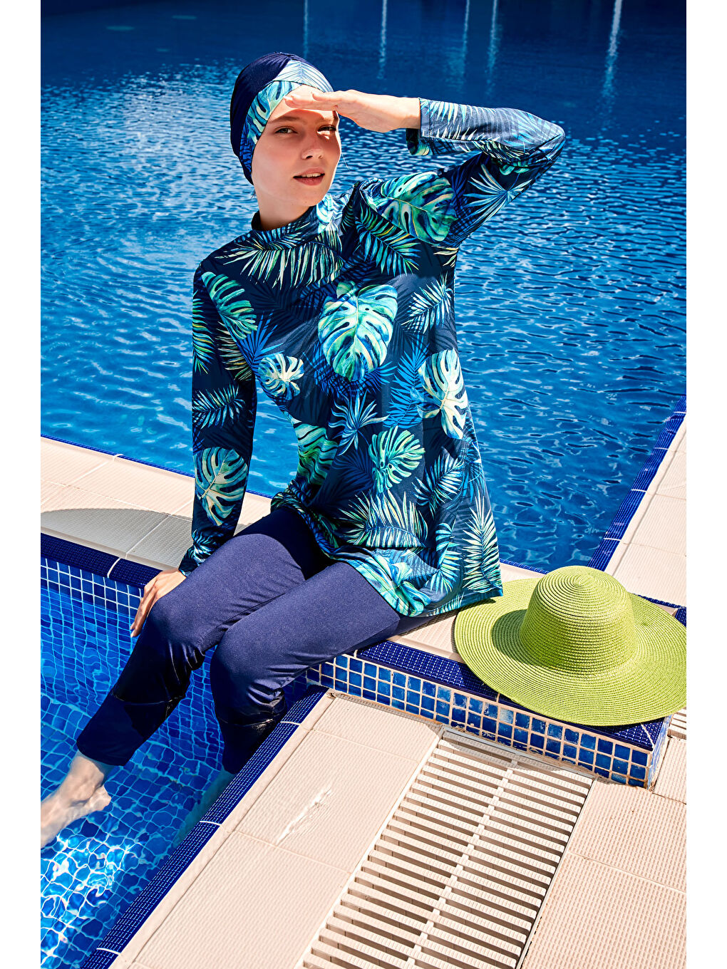 Tam Kapalı Tesettür Mayo Lacivert M2112-3