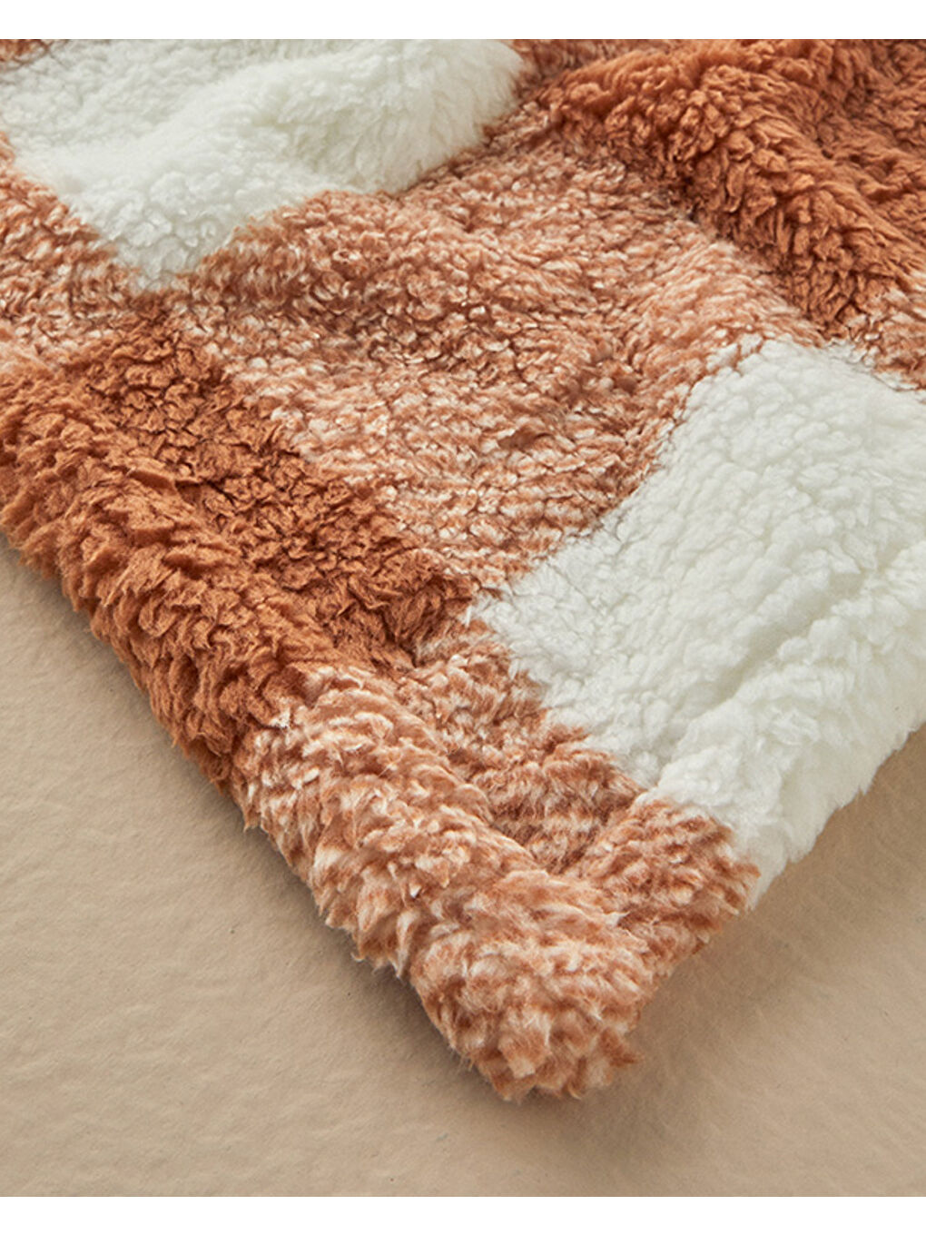Comfort Plaid Baskılı Sherpa Battaniye 120x170 cm Kahverengi-1