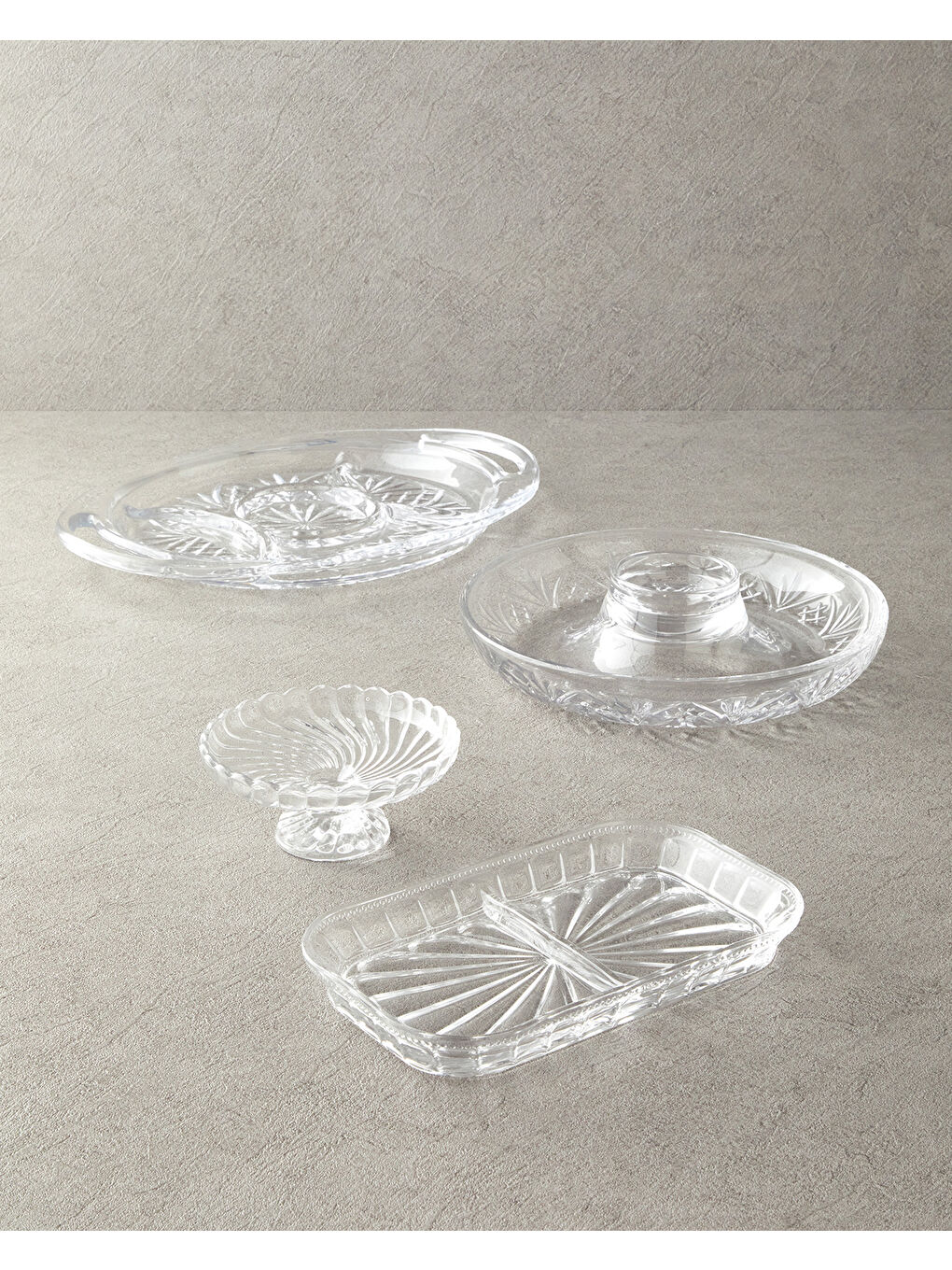 Renksiz Cosmos Cam 2 Bölmeli Sunumluk Şeffaf-2