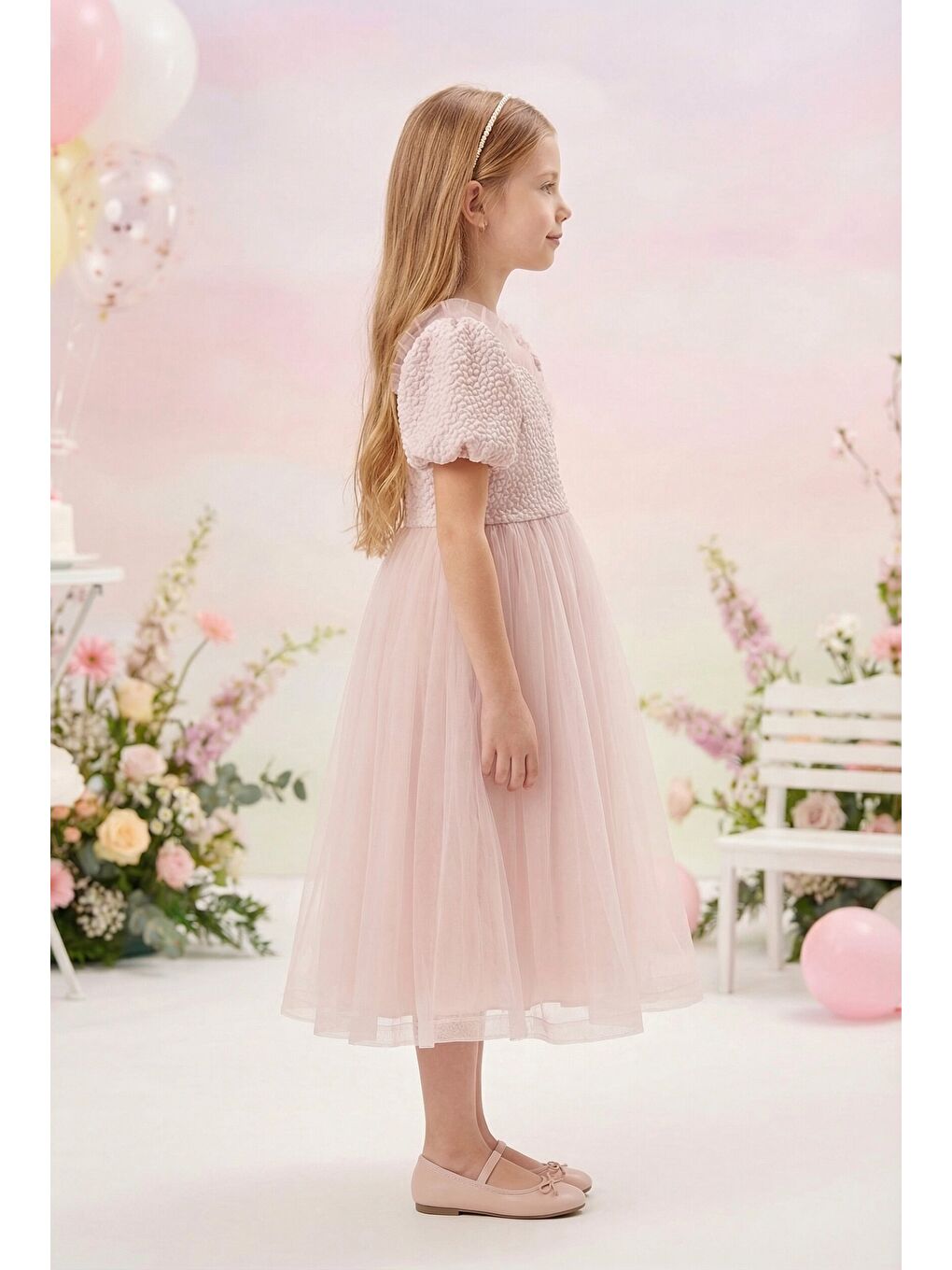 Pembe Kız Çocuk Abiye-1