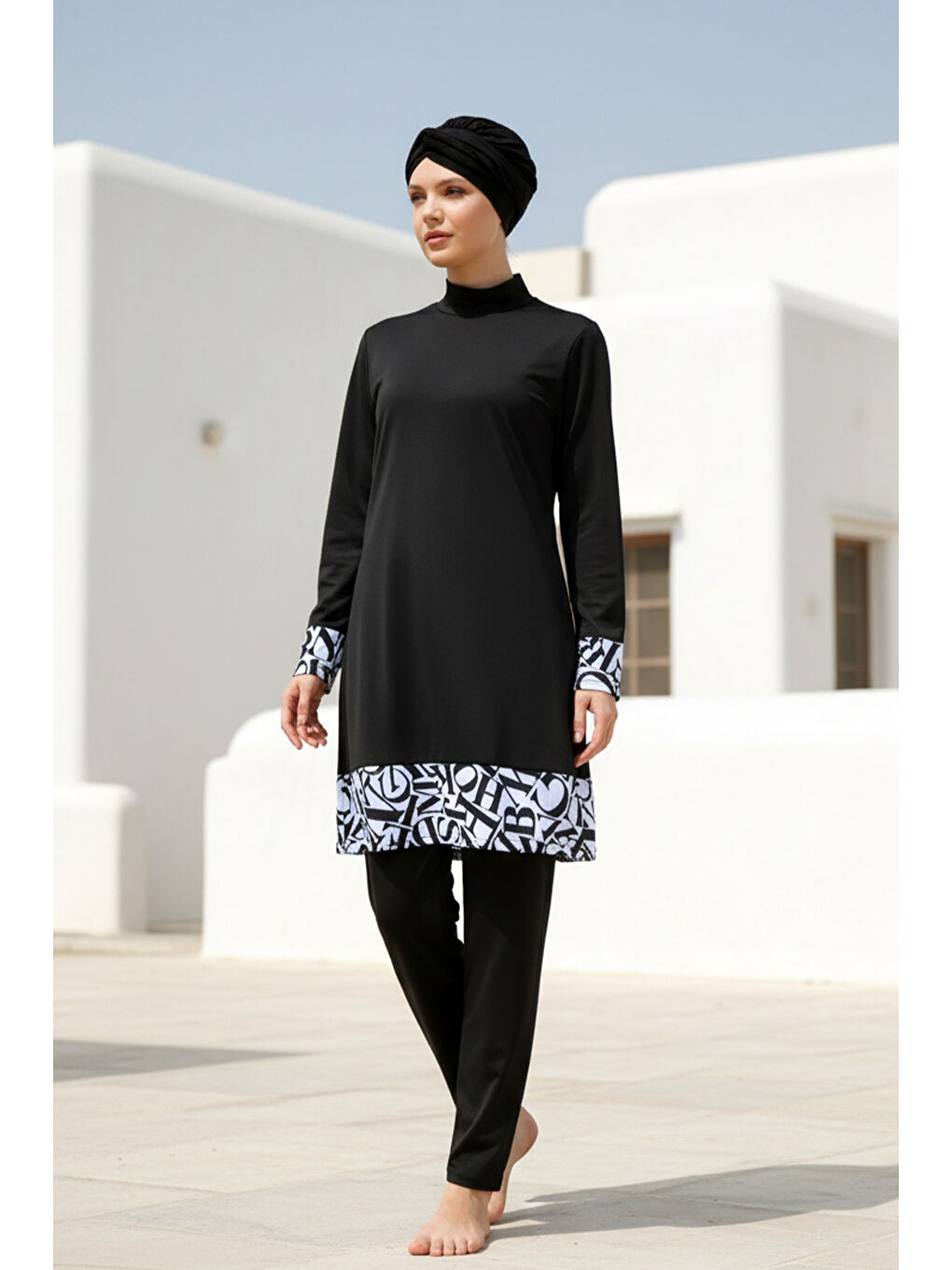 Tam Kapalı Tesettür Mayo Siyah 1977