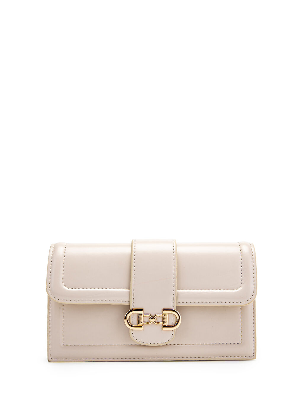 Ekru Uzun Askılı Suni Deri Kadın Çapraz Çanta Darla Krem