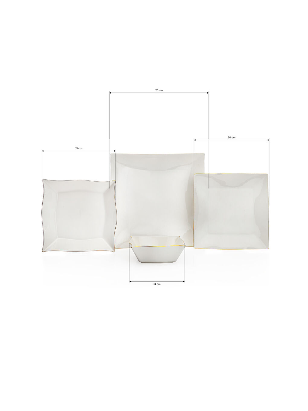 Beyaz Lovise Yemek Takımı 24 Parça-Gold-3