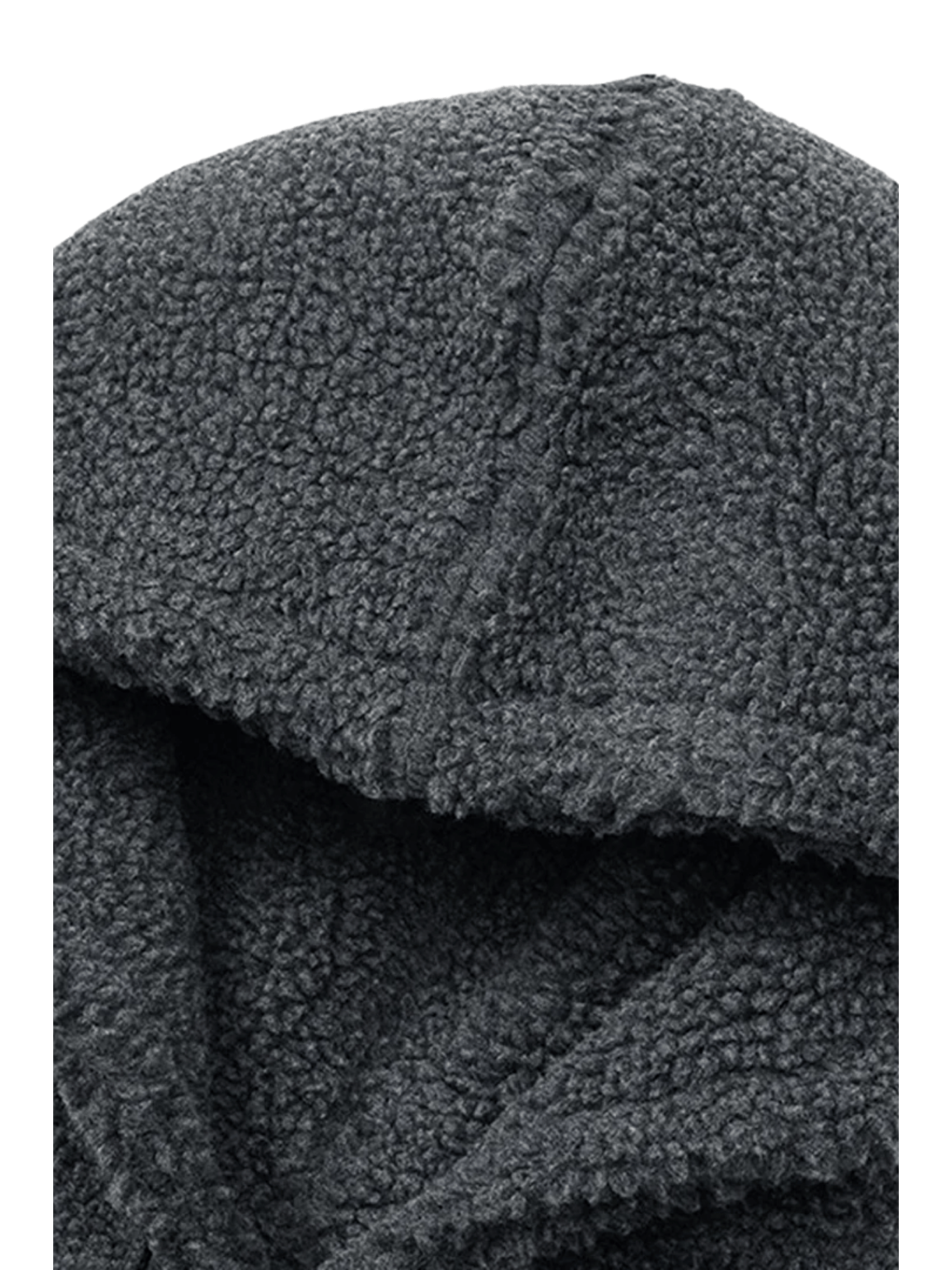 Gri Genıus Store Erkek Kapüşonlu Polar Sherpa Kuzu Kumaş İçi Şardonlu Kapüşonlu Sweatshırt SHERPA-KAP-3