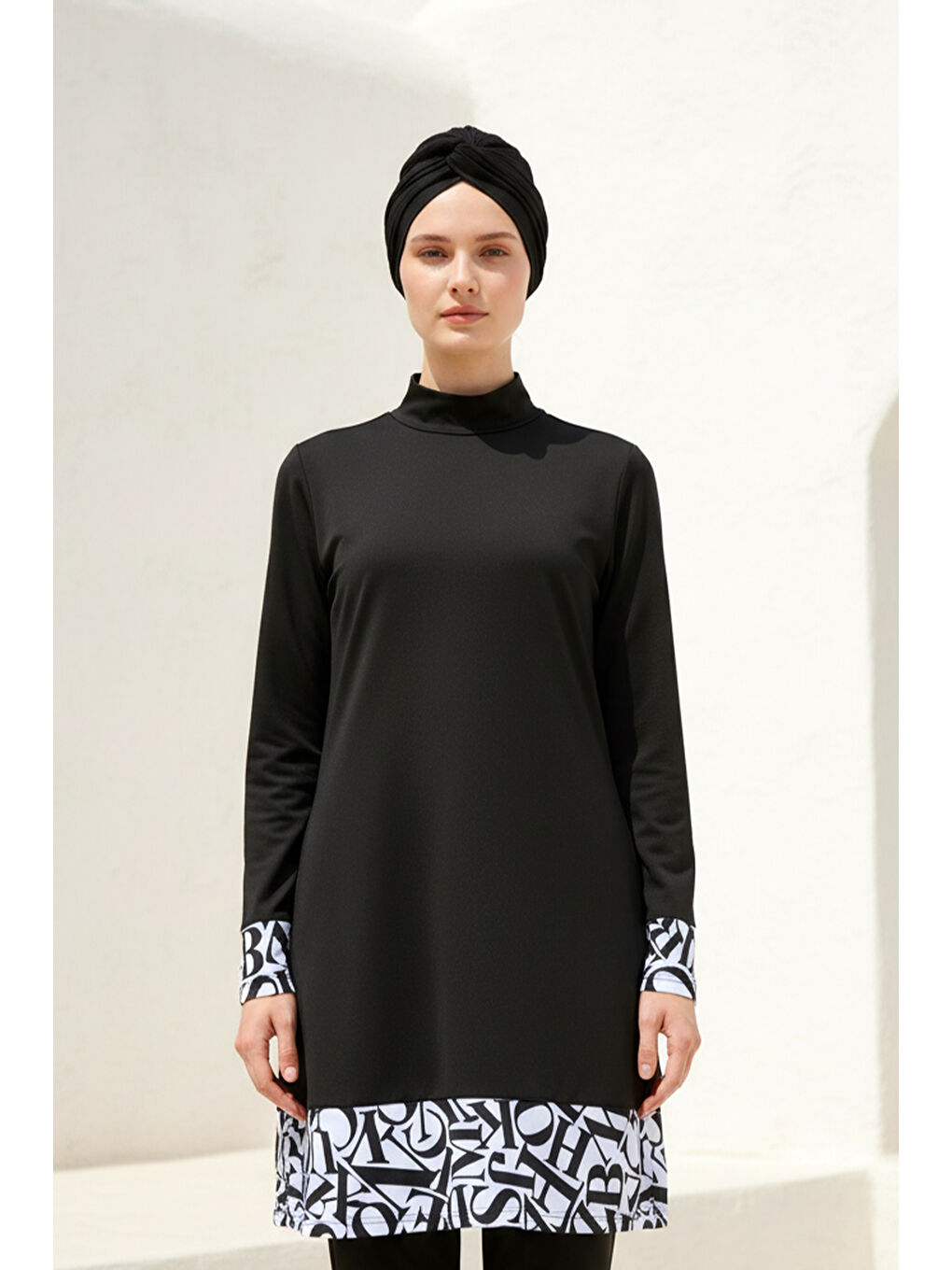 Tam Kapalı Tesettür Mayo Siyah 1977-1
