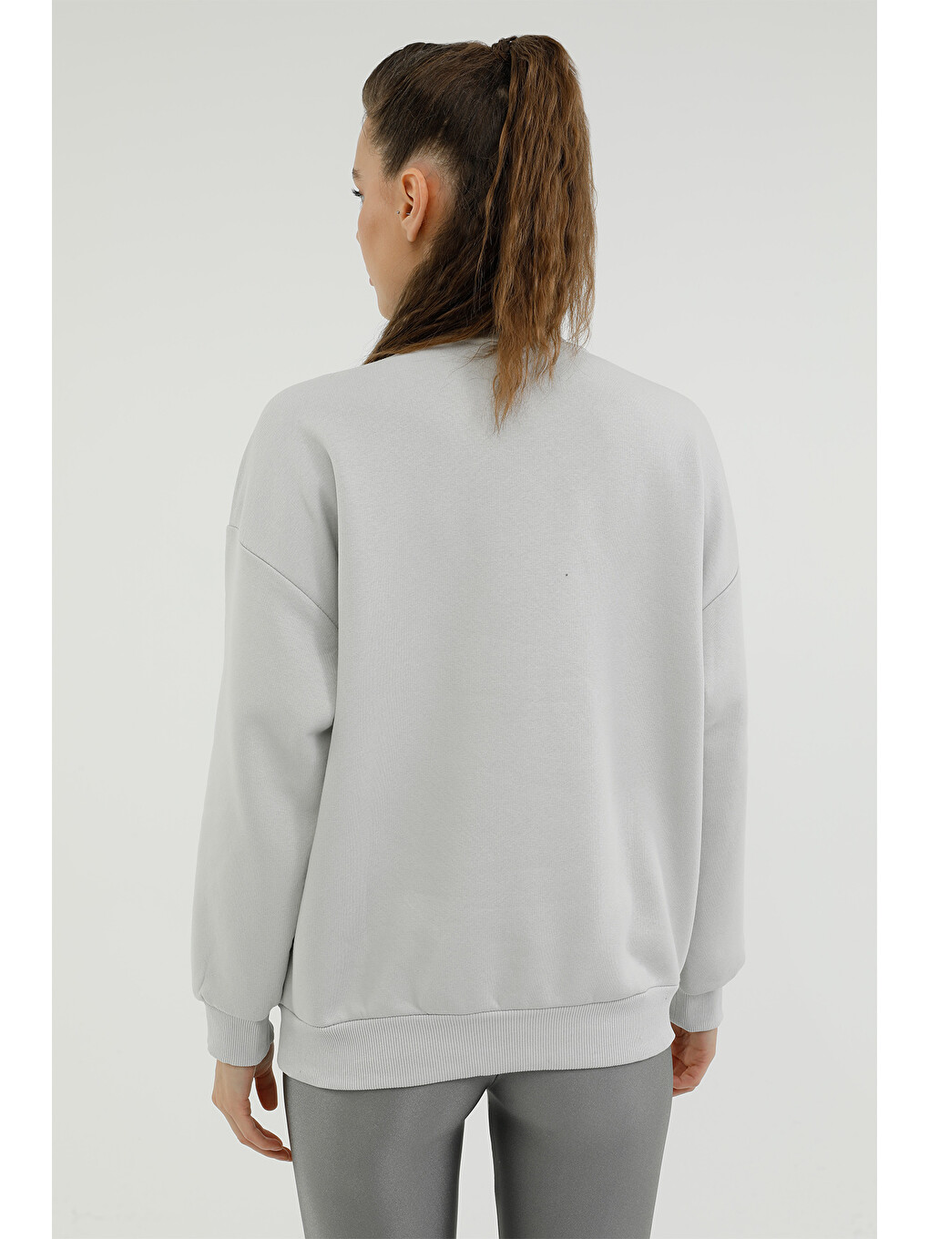 Gri W-sdk203 Rachel Slogan Sw Grı Kadın Sweatshirt-1