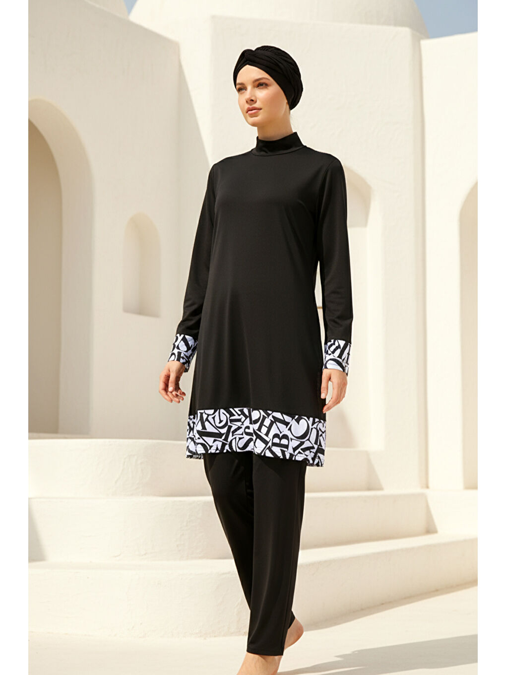Tam Kapalı Tesettür Mayo Siyah 1977-2