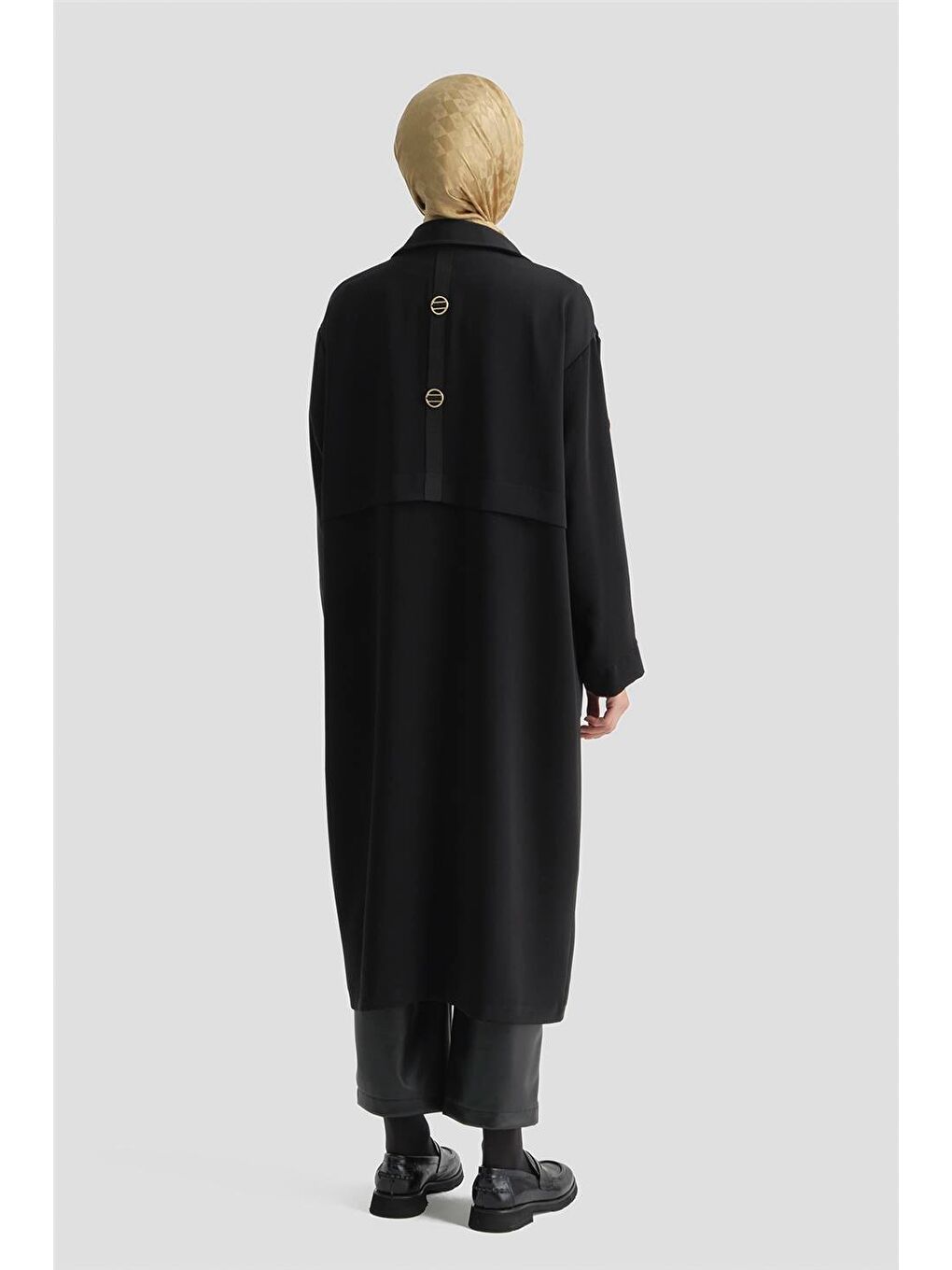 Fermuarlı Ferace Siyah-3