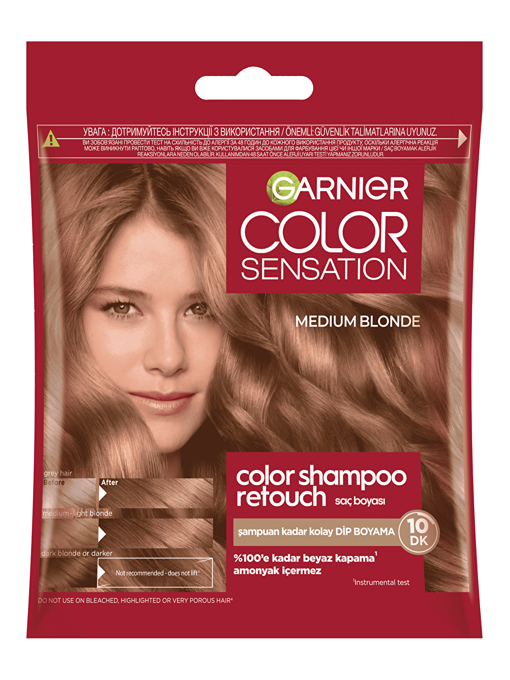 Color Shampoo Retouch Şampuan Kolaylığında Dip Boyası, Sarı 7.0