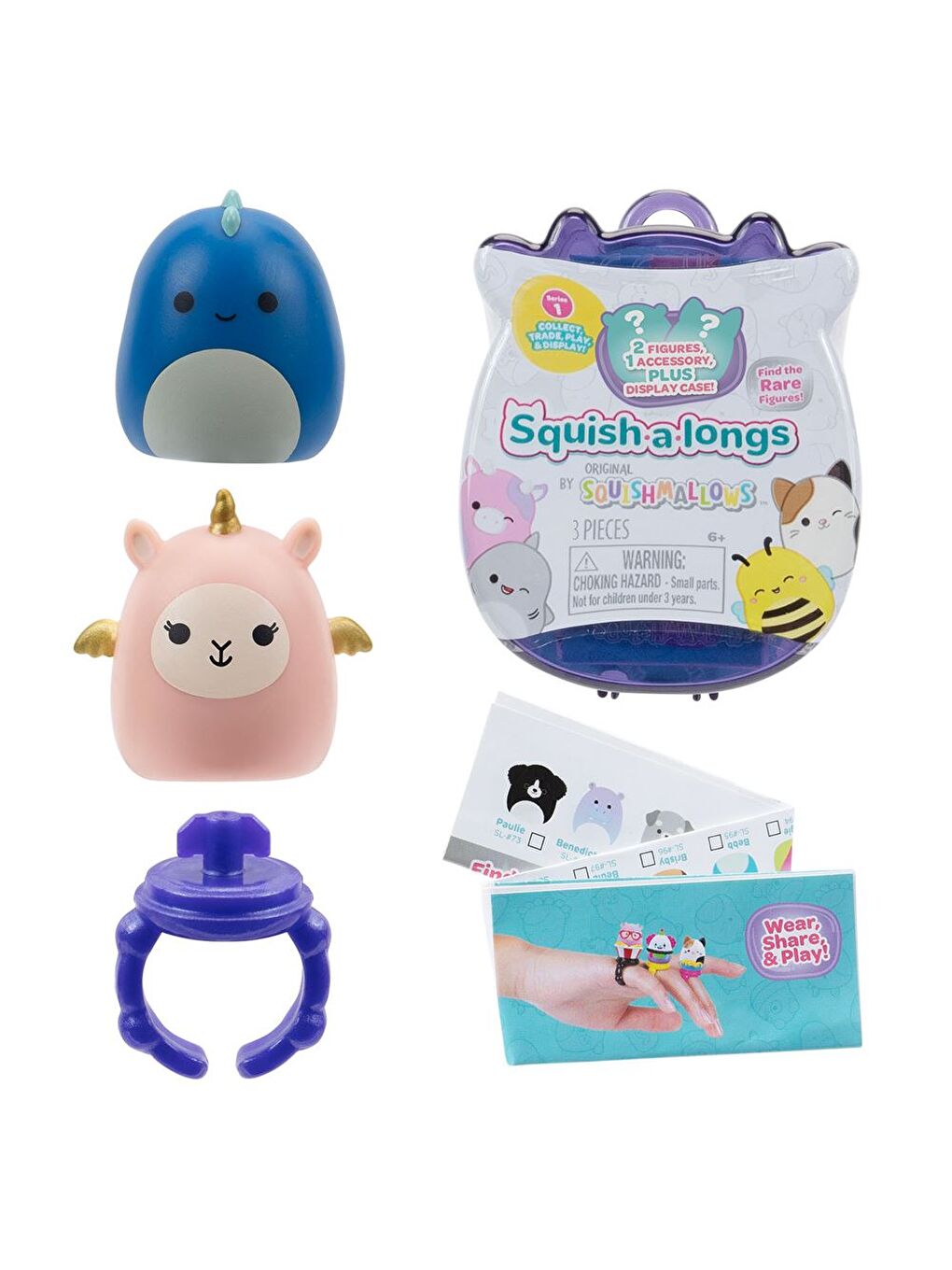 Squish-a-longs 2 Figür + Yüzük Sürpriz Paket Seri 1 AL0049-2
