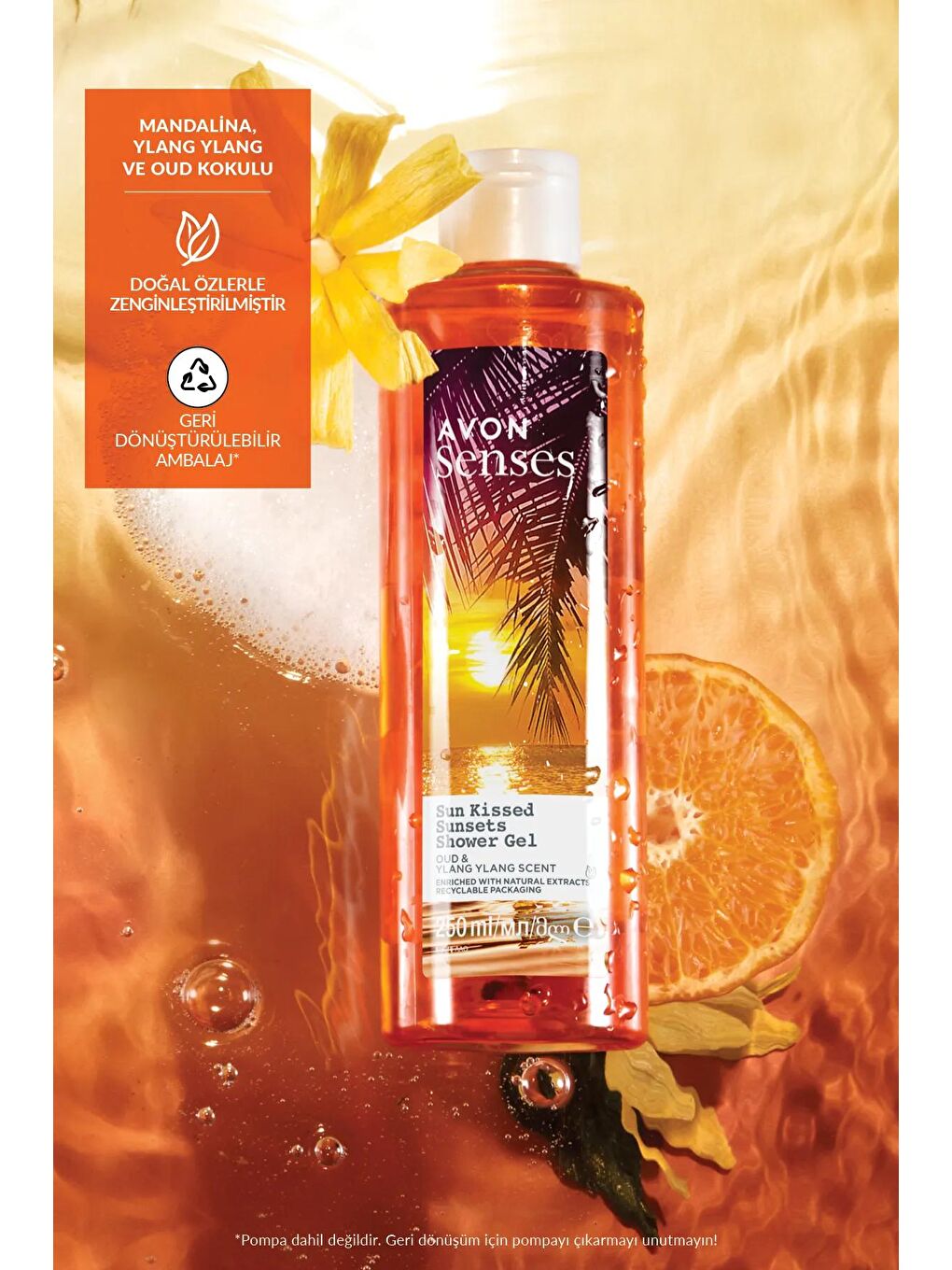 AVON Renksiz Senses Sun Kissed Sunsets Duş Jeli 250 Ml. - 2