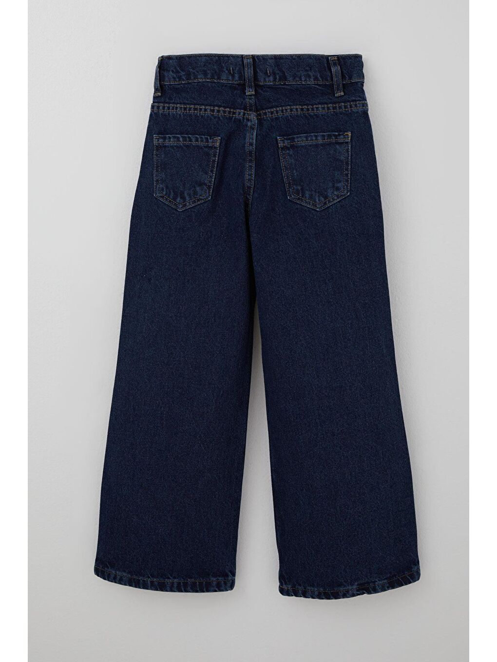 Kız Çocuk Jean Pantolon Taşlı Yıldız Aksesuarlı Koyu Mavi (5-9 Yaş)-1