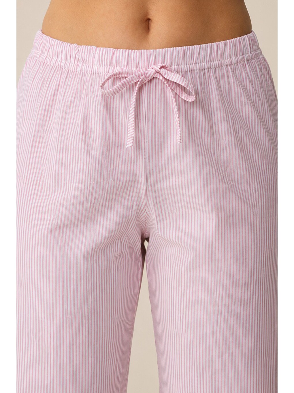 Karışık 2'li Çizgi Desenli Mevsimlik İnce Örme Tek Alt Pijama Altı 8048-2
