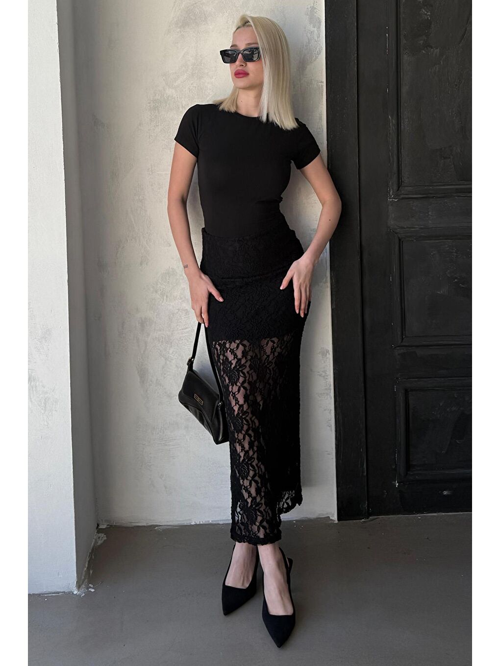 Madmext Siyah Dantel Kadın Etek Mg2338