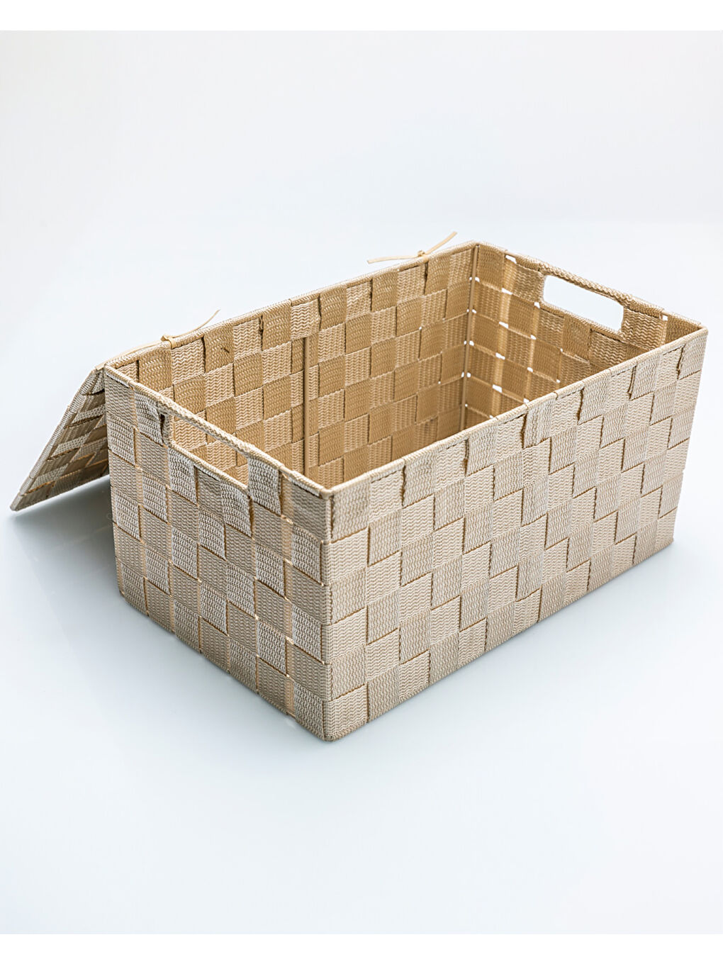 Shine Kapaklı Saklama Kutusu Bej-1