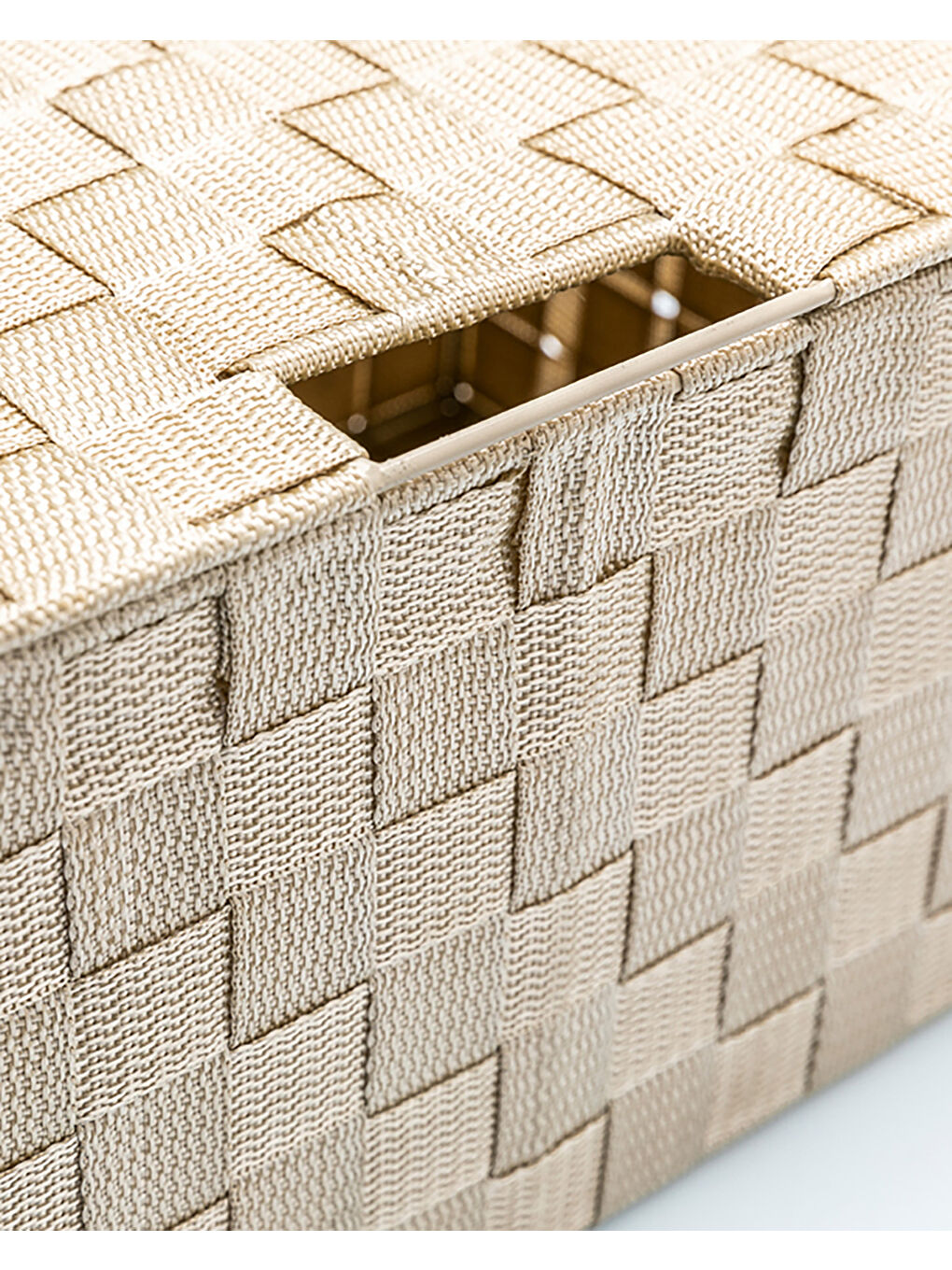 Shine Kapaklı Saklama Kutusu Bej-2