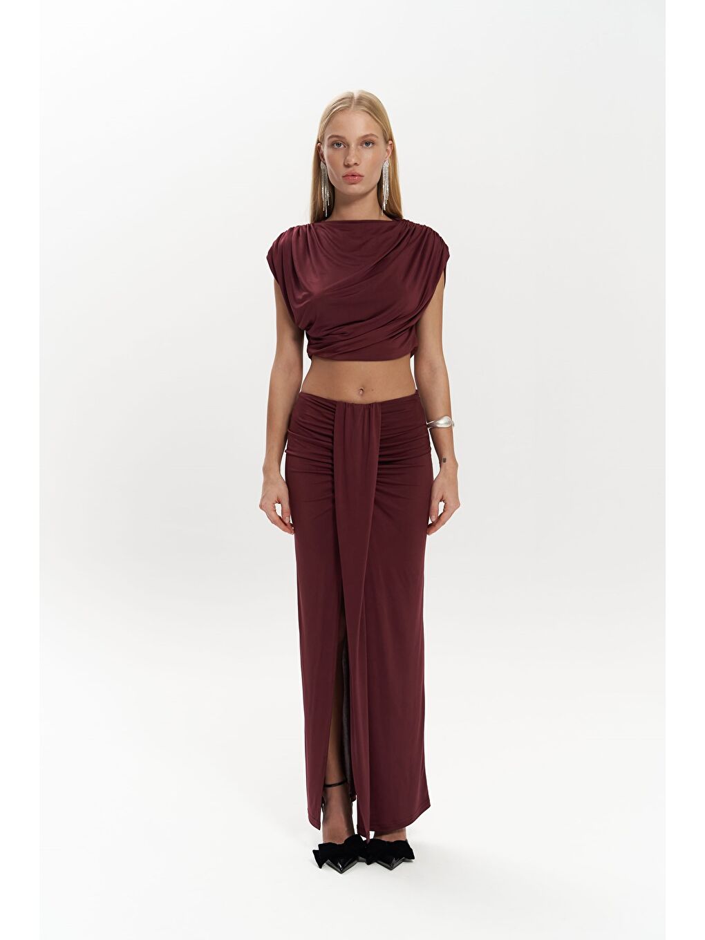 Mai Collection Easton Bordo Crop Etek Takım