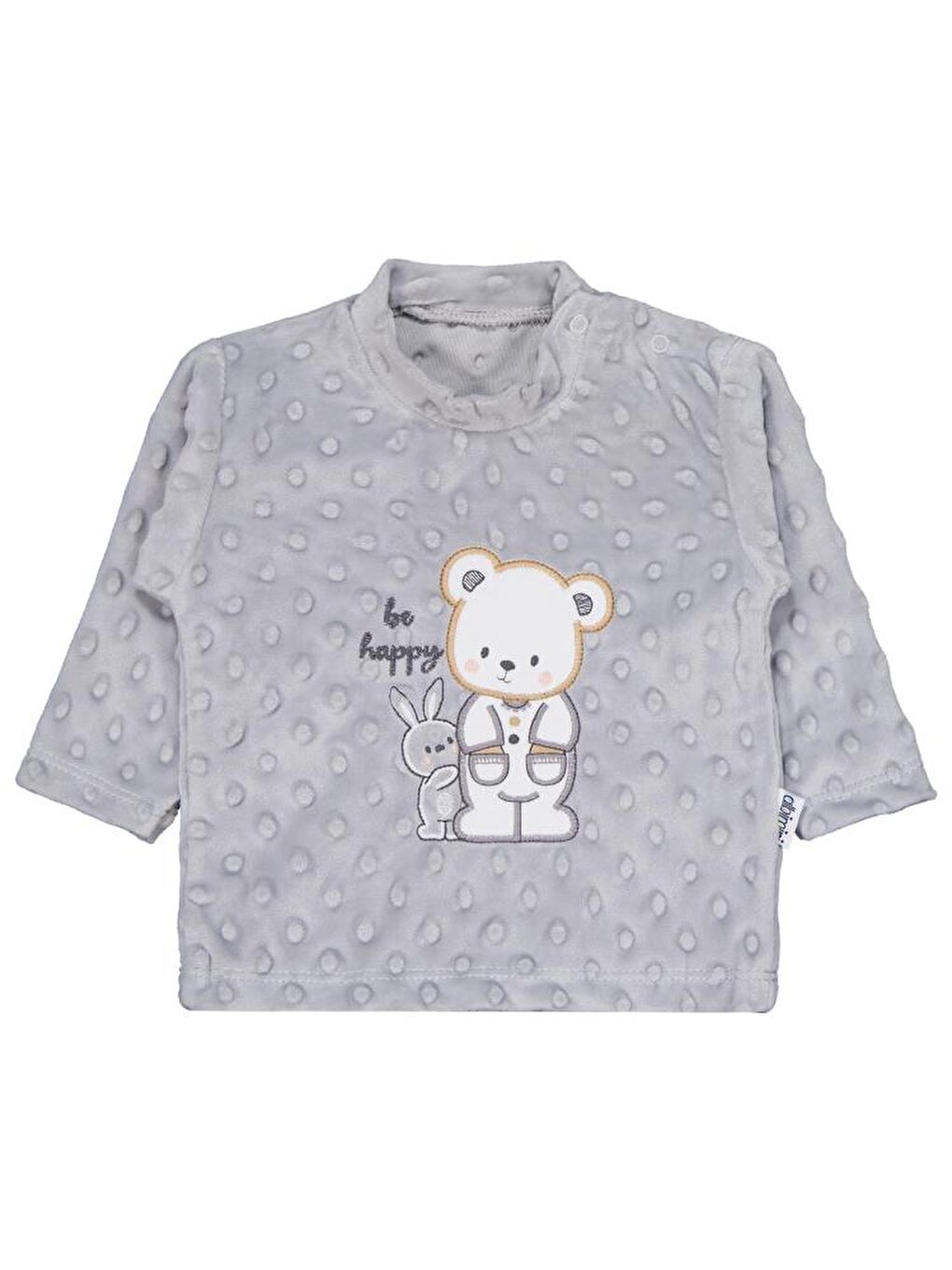 Tavşanlı Ayı Patikli 2Li Pijama Takım 1-6 Ay Pijama Takımı - Gri 6-9 Ay-1