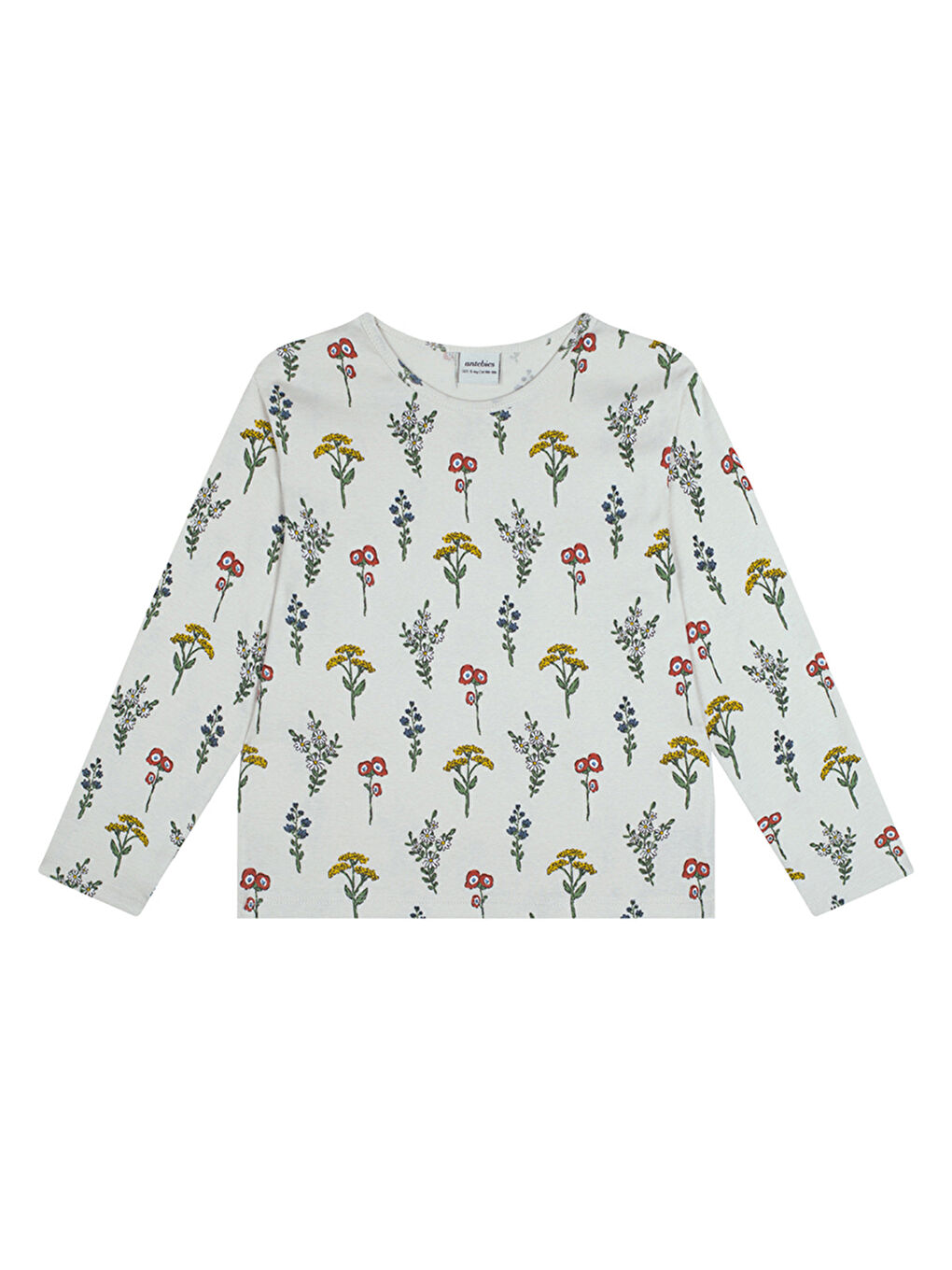 Organik Bej Uzun Kollu Kız Çocuk Pijama Takımı-1