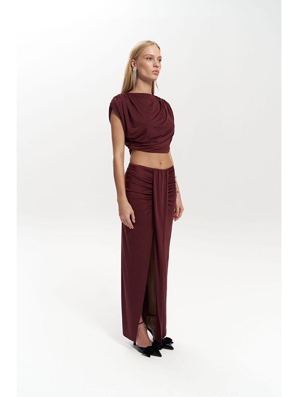 Mai Collection Easton Bordo Crop Etek Takım - 1