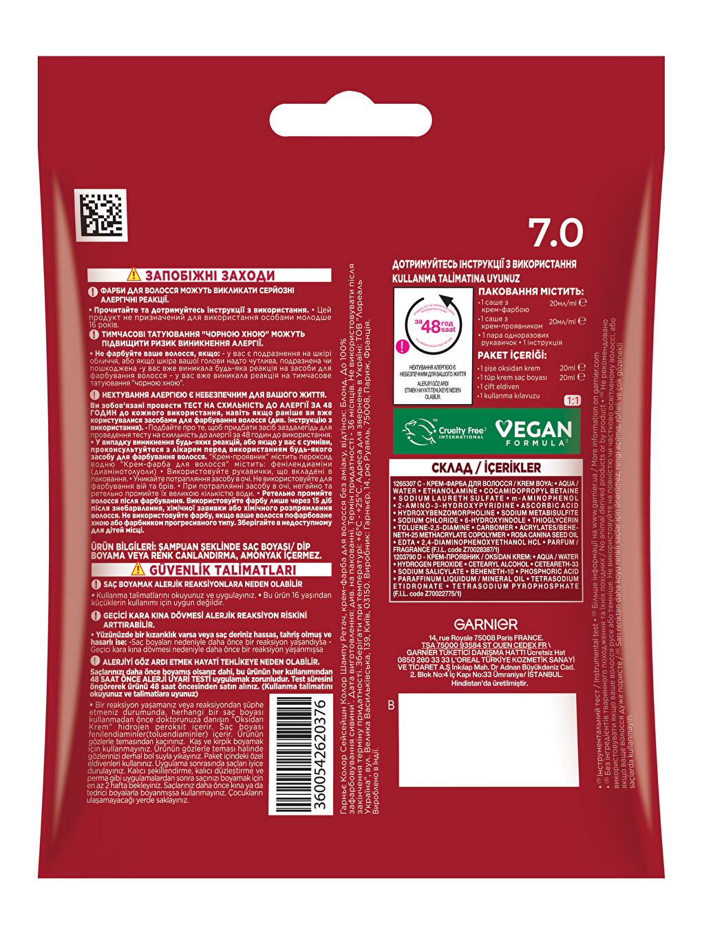 Color Shampoo Retouch Şampuan Kolaylığında Dip Boyası, Sarı 7.0-3