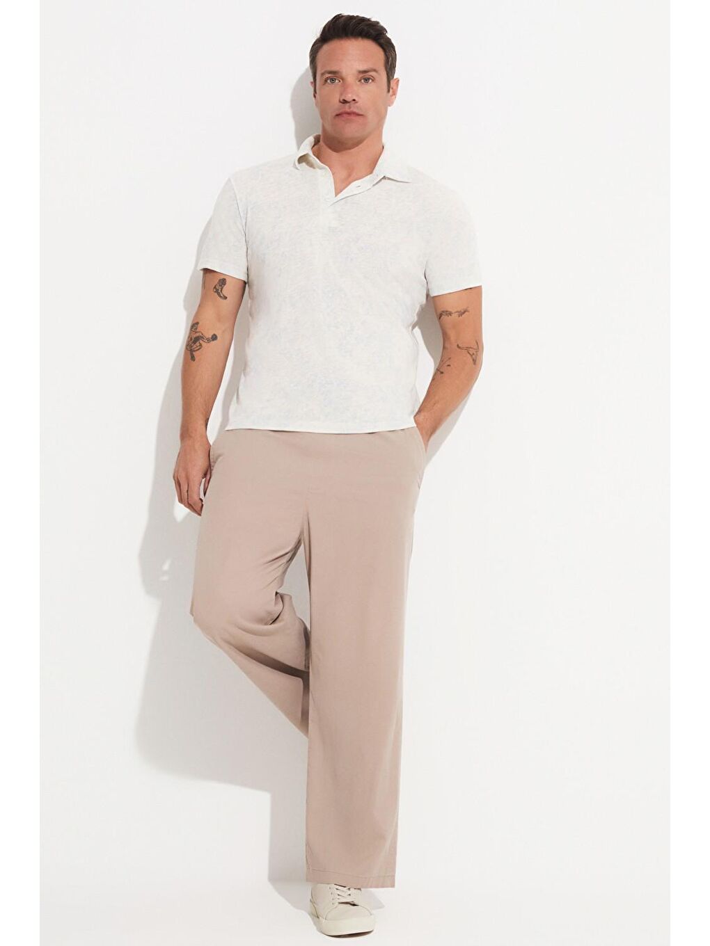 Mavi Erkek Regular Fit %100 Pamuk Desenli Yakalı T-Shirt-3