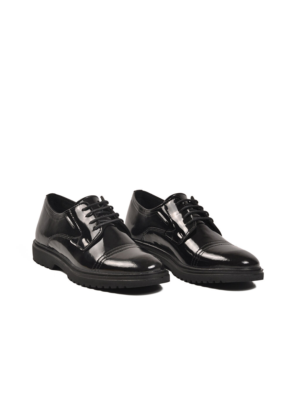 Siyah Rugan Bağcıklı Kaymaz Taban Erkek Klasik Ayakkabı 455 M-2