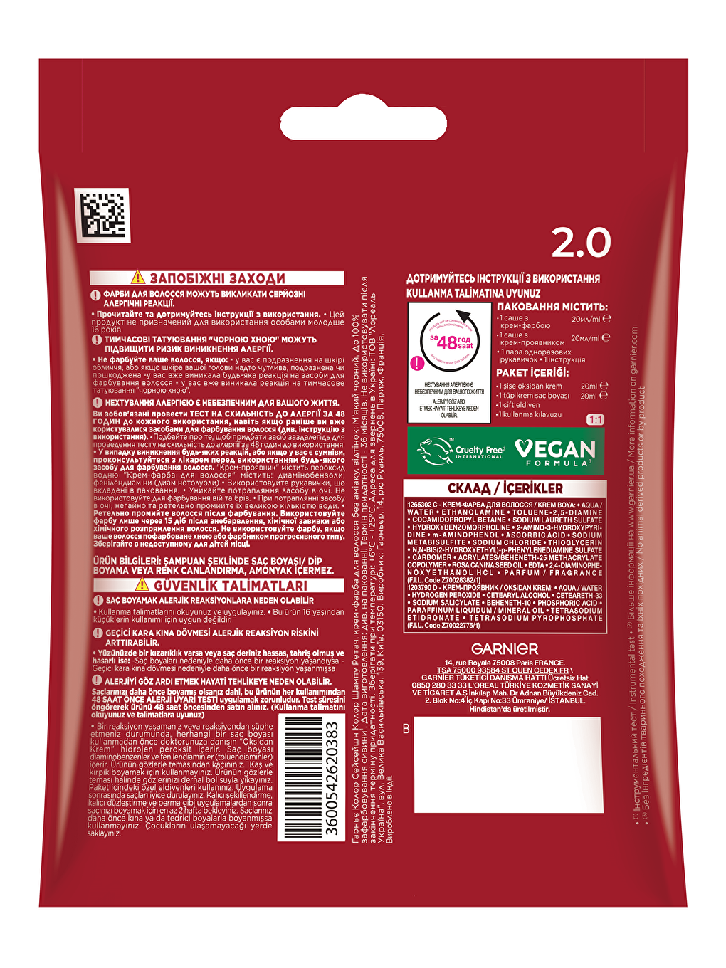 Color Shampoo Retouch Şampuan Kolaylığında Dip Boyası, Siyah 2.0-1