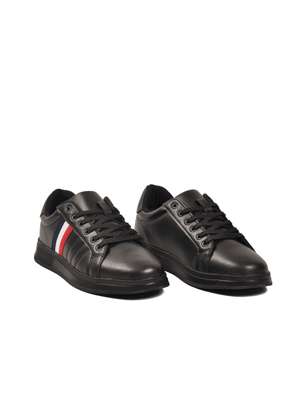 Siyah Bağcıklı Hafif Cilt Erkek Sneaker 493 M-2