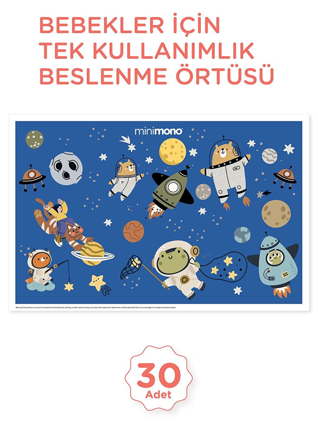 Bebekler İçin Tek Kullanımlık Beslenme Örtüsü- 30'lu Paket - Lacivert Standart