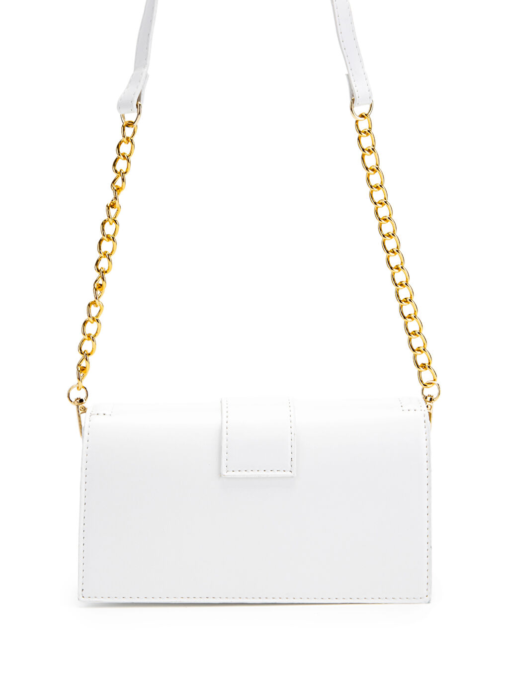 Uzun Askılı Suni Deri Kadın Çapraz Çanta Darla Beyaz-2