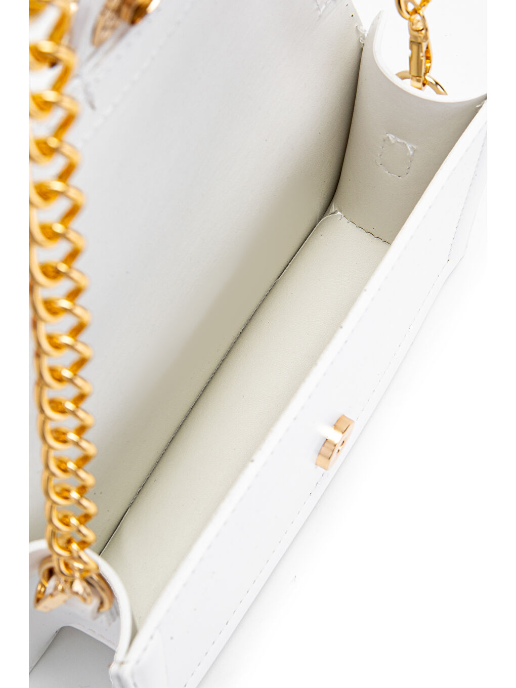 Uzun Askılı Suni Deri Kadın Çapraz Çanta Darla Beyaz-4