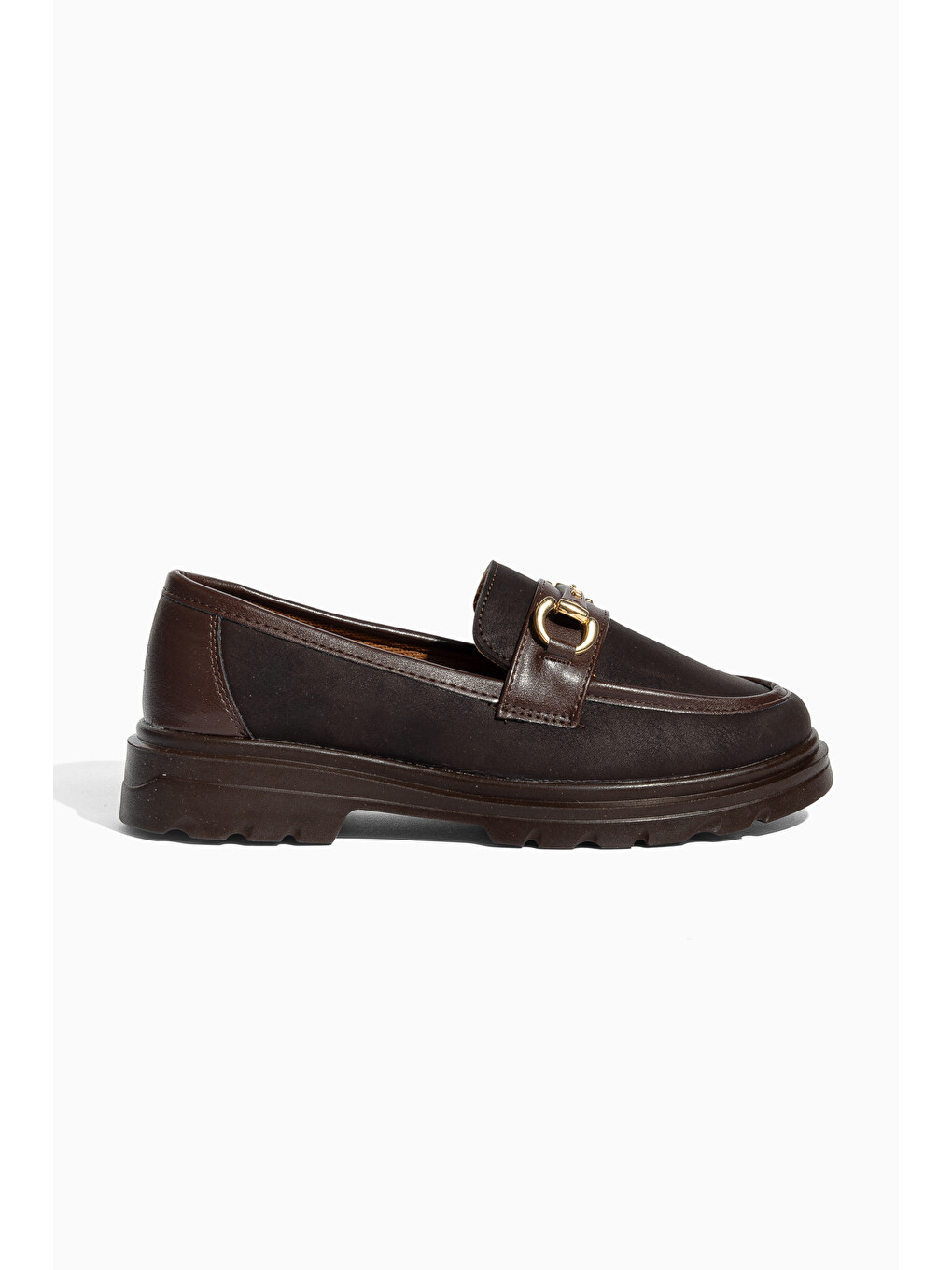 Kahverengi D0713 Günlük Ortopedik Klasik Kadın Loafer Ayakkabı-3