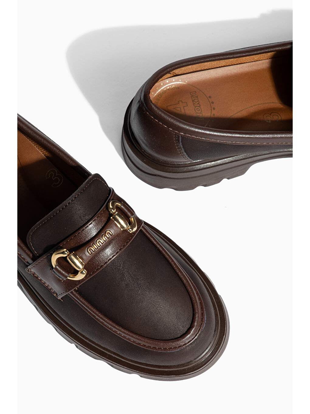 Kahverengi D0713 Günlük Ortopedik Klasik Kadın Loafer Ayakkabı-4