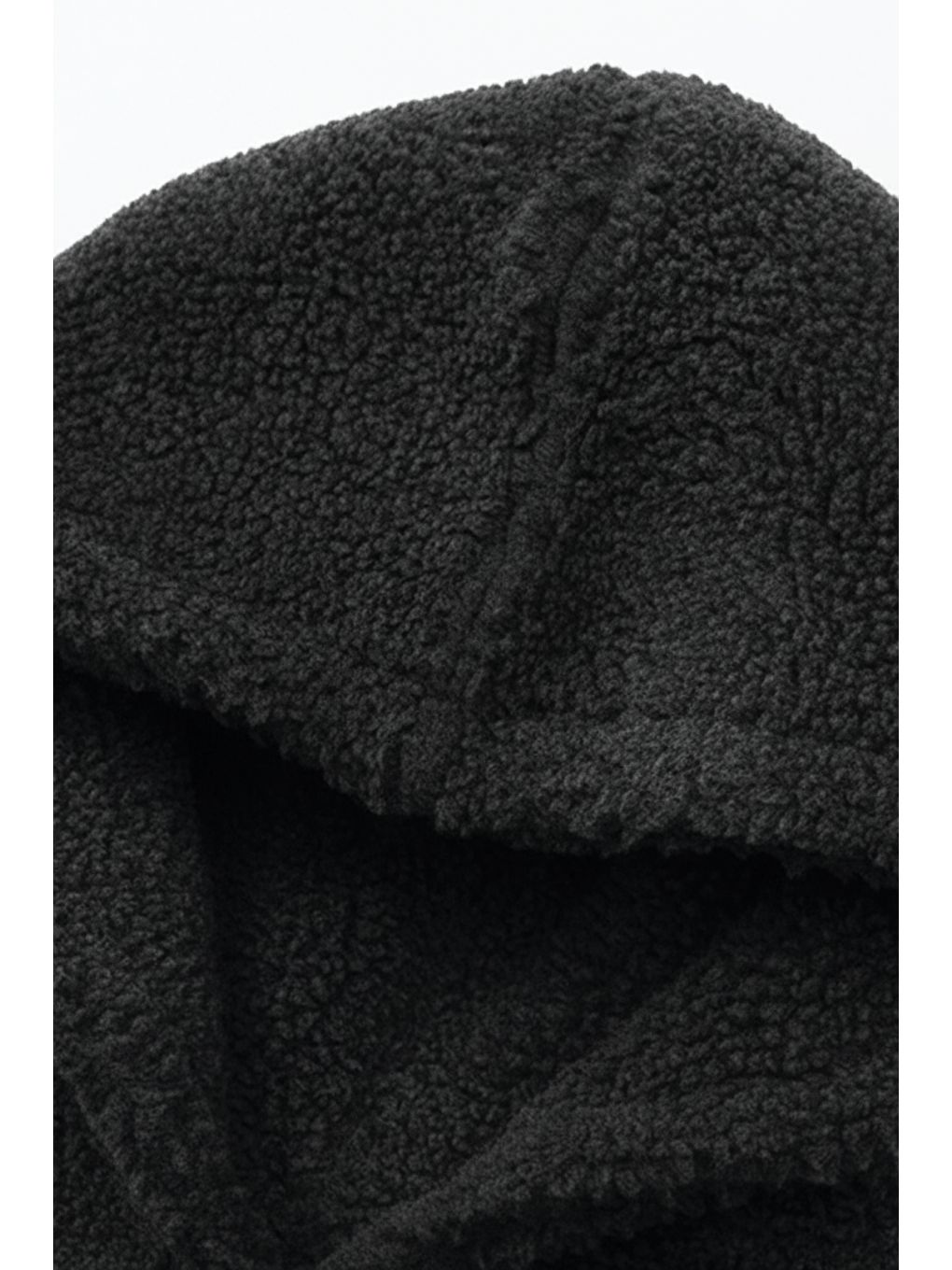 Siyah Genıus Store Erkek Kapüşonlu Polar Sherpa Kuzu Kumaş İçi Şardonlu Kapüşonlu Sweatshırt SHERPA-KAP-3