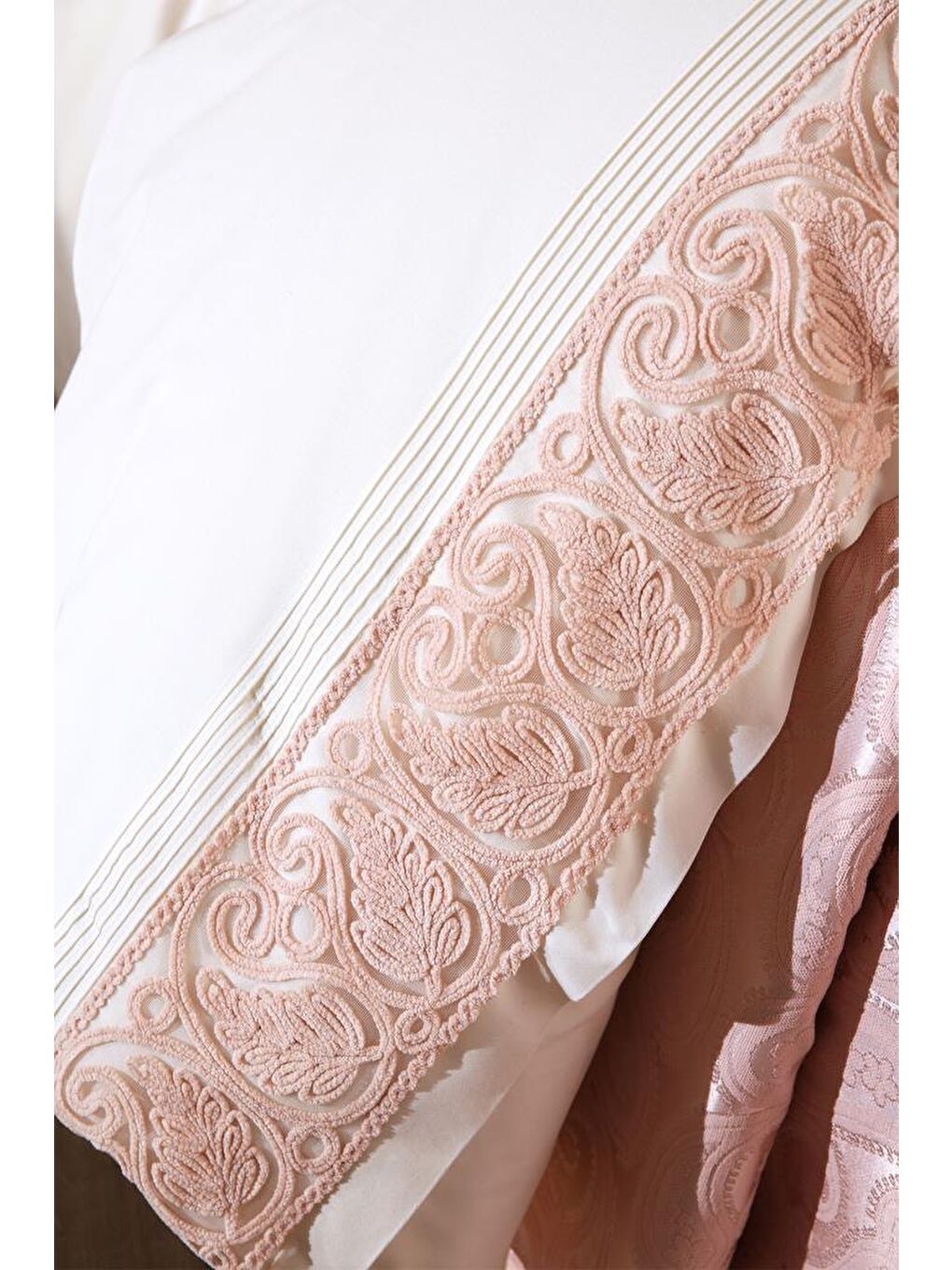 Pembe Şal 10 Parça Battaniyeli Çeyiz Seti Pudra-5