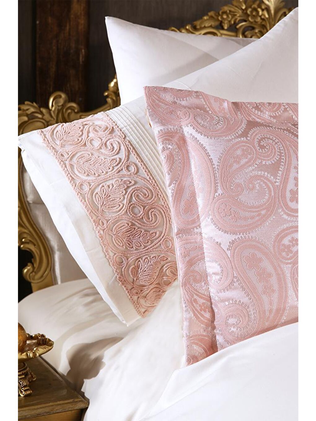 Pembe Şal 10 Parça Battaniyeli Çeyiz Seti Pudra-6