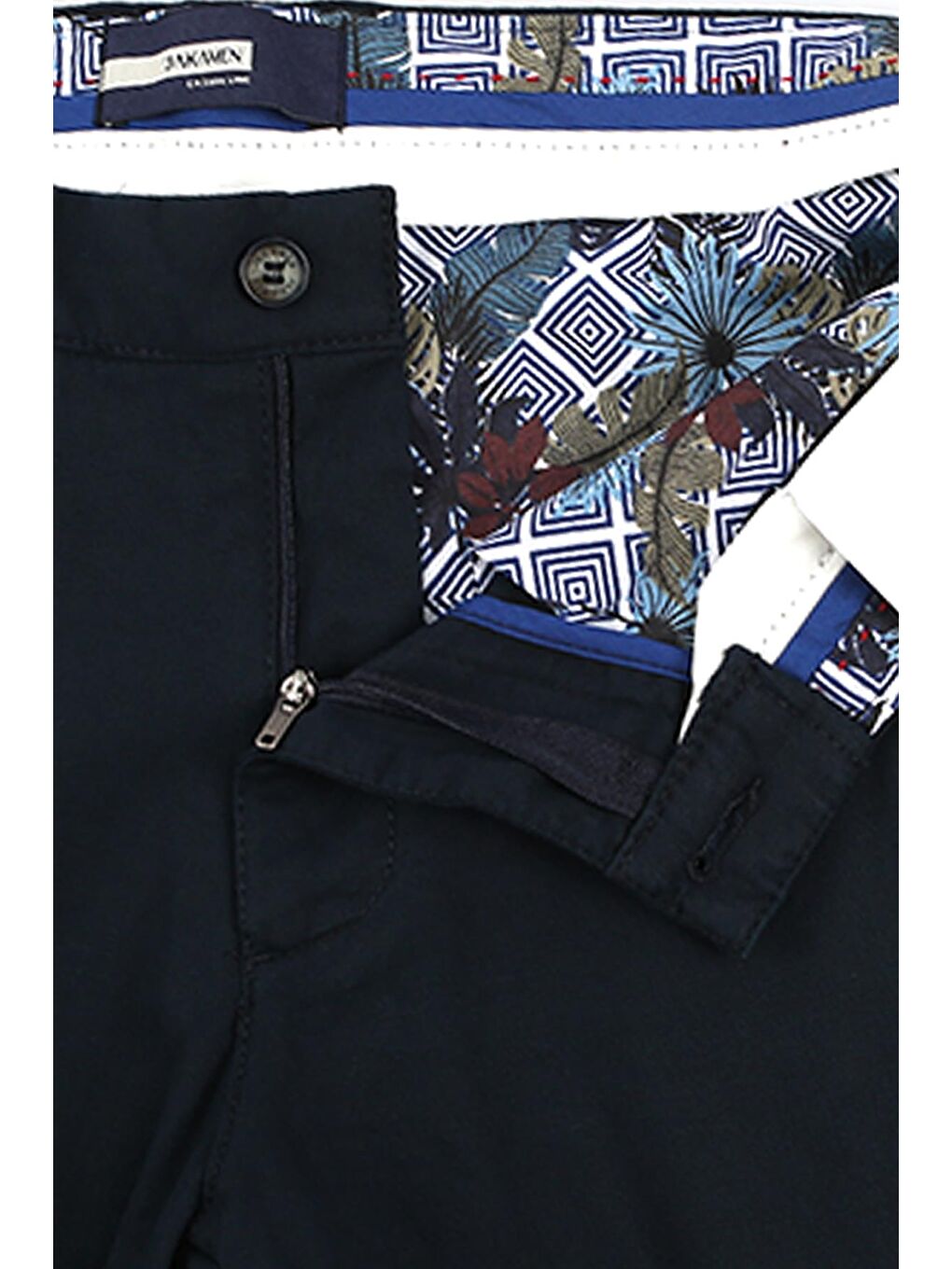 Koyu Lacivert Extra Slim Fit Yan Cep Spor Pantolon-1