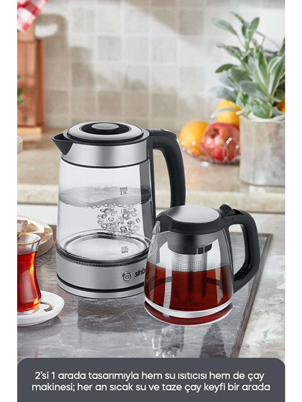 - STM-5848 Elektrikli Cam Çay Makinesi 1500 W-2