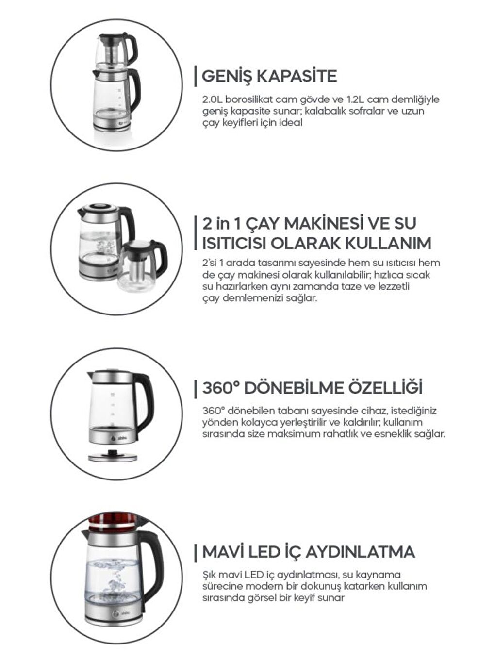 - STM-5848 Elektrikli Cam Çay Makinesi 1500 W-3