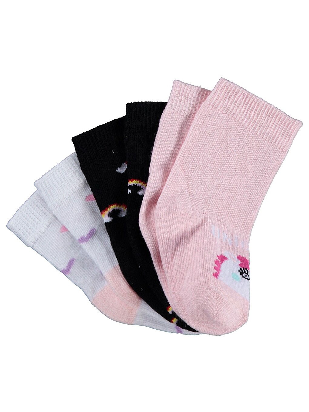 Beyaz Baby 3'lü 6- Bebek Kız Çorap Set - Standart-4