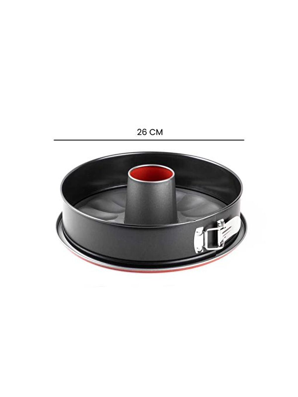 Kelepçeli Borulu Kek Kalıbı - Siyah - 26 cm-2