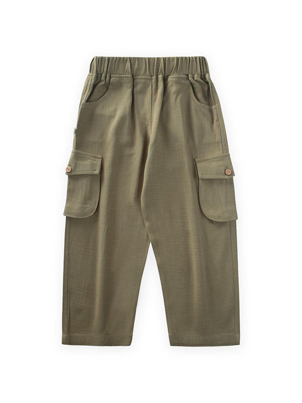Haki Kız Çocuk Keten Pantolon